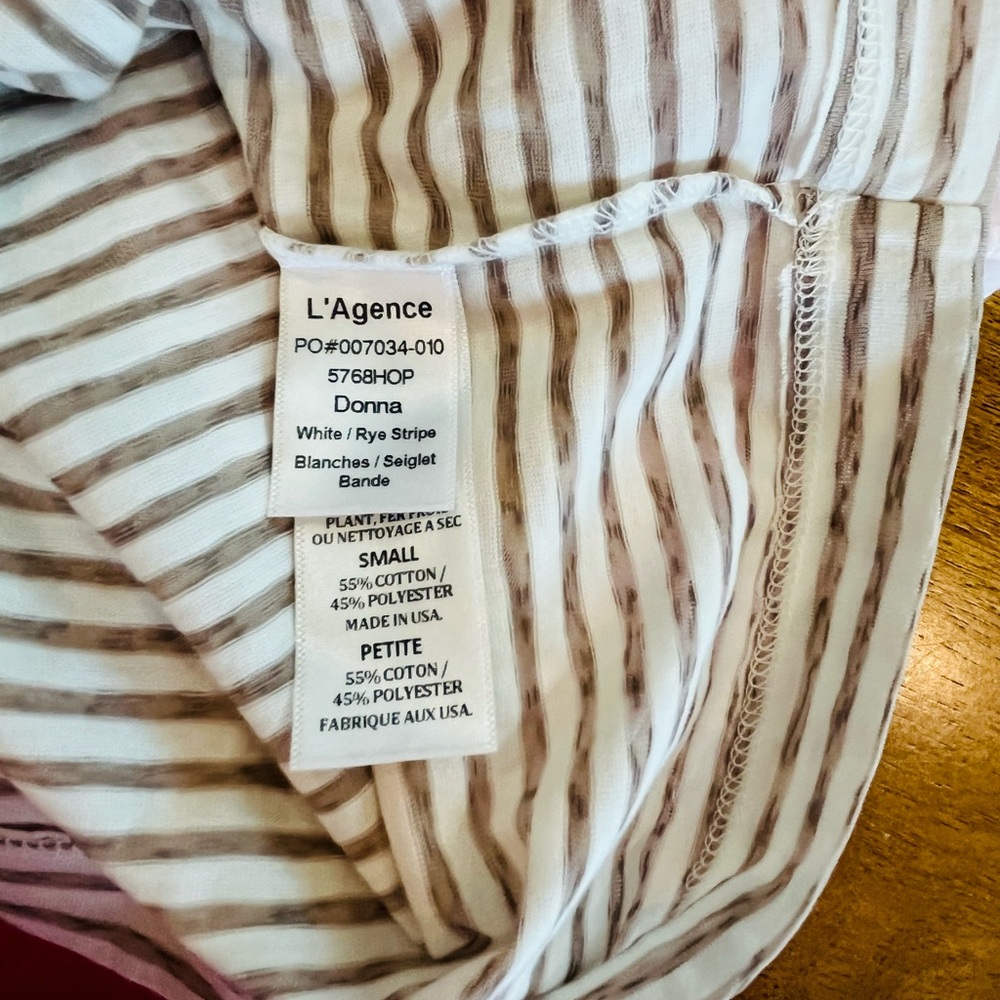 L’Agence Donna Stripe Cropped Tee - Picture 9 of 13